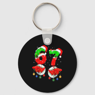Grappige Zes Zeven 67 Meme 6 7 Kerstman Santa Hand Sleutelhanger