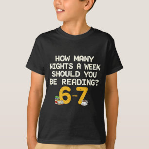 Grappige Zes Zeven 67 Meme Boek Liefhebber Lezen 6 T-shirt