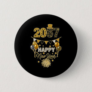 Grappige Zes Zeven 67 Meme Gelukkig Nieuwjaar Ronde Button 5,7 Cm