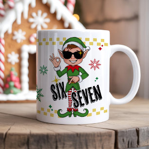 Grappige Zes Zeven 67 Meme Kerst Elf Feesthumor Koffiemok