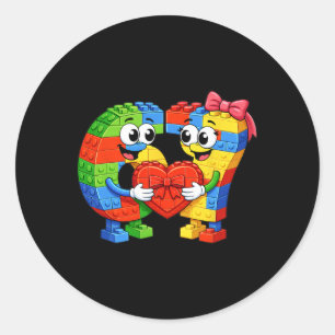 Grappige Zes Zeven 67 Valentijnsharten Baksteen St Ronde Sticker