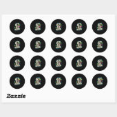 Grappige zes zeven 6 7 meme 1 ronde sticker (Vel)