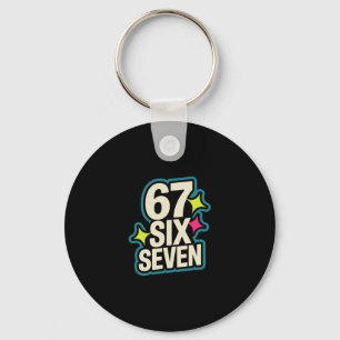 Grappige zes zeven 6 7 meme 1 sleutelhanger