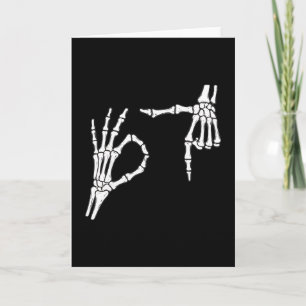 Grappige Zes Zeven 6 7 Meme 67 Skelet Hand Hallowe Kaart