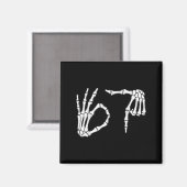 Grappige Zes Zeven 6 7 Meme 67 Skelet Hand Hallowe Magneet (Voorkant / Achterkant)