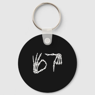 Grappige Zes Zeven 6 7 Meme 67 Skelet Hand Hallowe Sleutelhanger