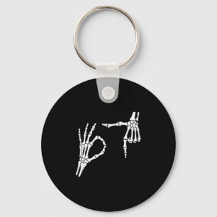 Grappige Zes Zeven 6 7 Meme 67 Skelet Hand Hallowe Sleutelhanger