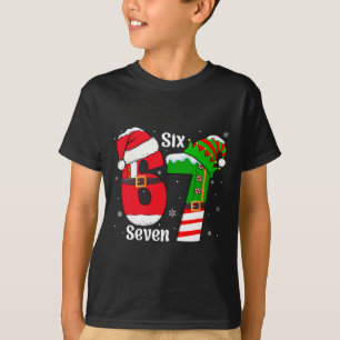 Grappige Zes Zeven 6 7 Meme Gen Alpha Sla Santa El T-shirt