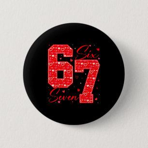 Grappige Zes Zeven 6 7 Meme Harten Cud Valentijnsd Ronde Button 5,7 Cm