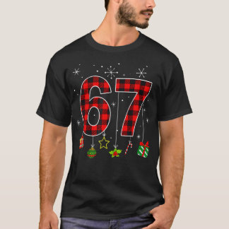 Grappige Zes Zeven 6 7 Meme Humor 67 Rode Plaid Ke T-shirt