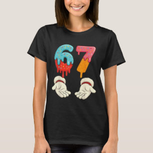 Grappige Zes Zeven 6 7 Meme Kerst Ijs Druppel  T-shirt