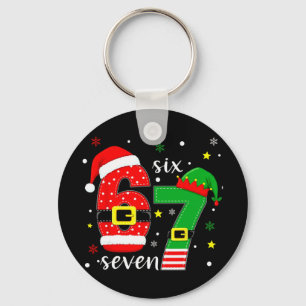 Grappige Zes Zeven 6 7 Meme Kerstmis 67 Nummer Xma Sleutelhanger