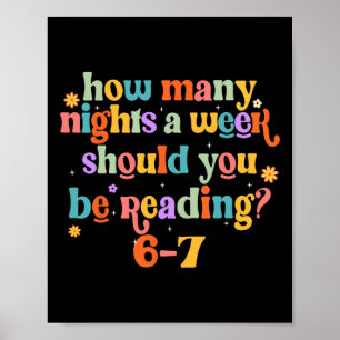 Grappige Zes Zeven 6 7 Meme Leraar Ontwerp Lezen 6 Poster