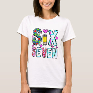 Grappige Zes Zeven 6 7 Meme Leraar Tee Voor Mannen T-shirt