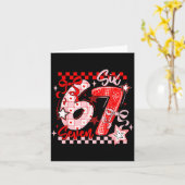 Grappige zes zeven 6 7 meme mannen vrouwen kindere kaart (Gele Bloem)