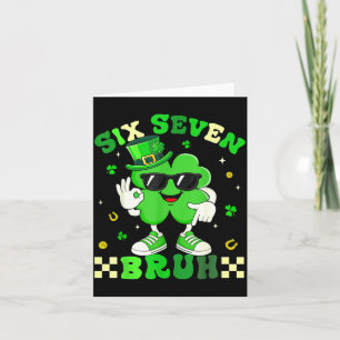 Grappige zes zeven 6 7 meme st patricks dag klaver kaart