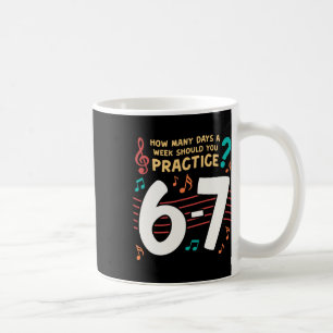 Grappige zes zeven 6 7 meme voor muziekleraar koffiemok