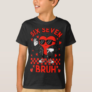 Grappige Zes Zeven Bruh 6 7 Meme Valentijnshart Jo T-shirt
