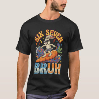 Grappige Zes Zeven Bruh Pasen Grappig Retro Meme V T-shirt