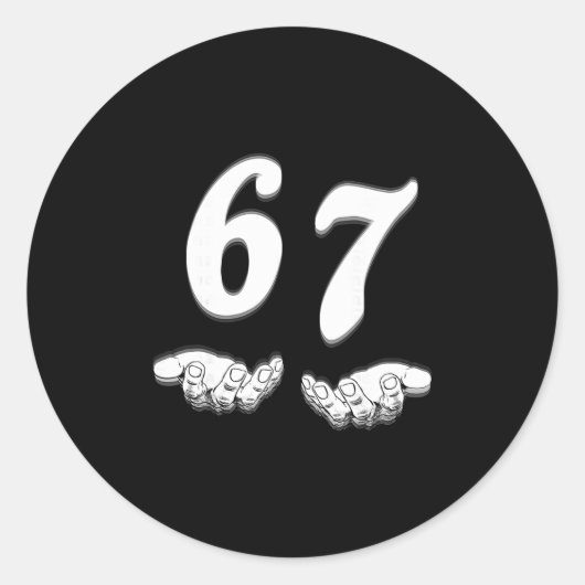 Grappige Zes Zeven Meme Handen Gebaar Gen Alpha Sl Ronde Sticker (Voorkant)