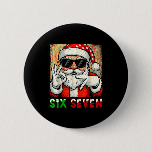 Grappige Zes Zeven Meme Kerst Koele Kerstman Zegge Ronde Button 5,7 Cm