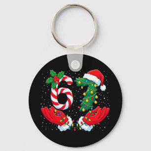 Grappige Zes Zeven Meme Kerstmis 67 Kerstman Manne Sleutelhanger