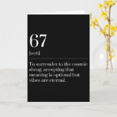 Grappige Zes Zeven Nummer 67 Meme Woordenboek Defi Kaart (Gele Bloem)
