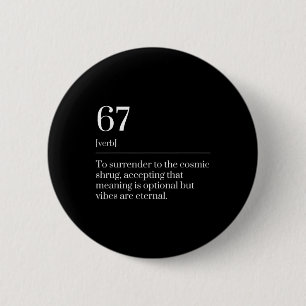 Grappige Zes Zeven Nummer 67 Meme Woordenboek Defi Ronde Button 5,7 Cm