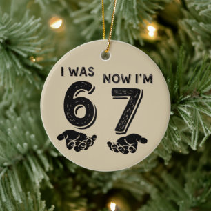 Grappige zes zeven verjaardag meme 6 7 jaar oud ve keramisch ornament