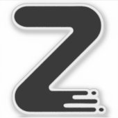 Grappige Zig Zag Letter Z Monogram Sticker (Voorkant)
