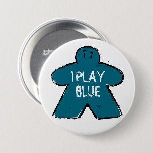 Grappige zin Grunge Blue Meeple Board Gamer Ronde Button 7,6 Cm