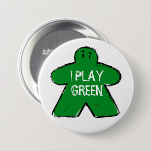 Grappige zin Grunge Green Meeple Board Gamer Ronde Button 7,6 Cm
