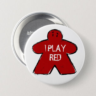 Grappige zin Grunge Red Meeple Board Gamer Ronde Button 7,6 Cm