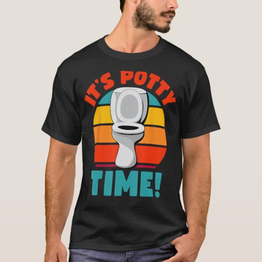 Grappige zindelijkheidstraining Het is Potty Time T-shirt (Voorkant)