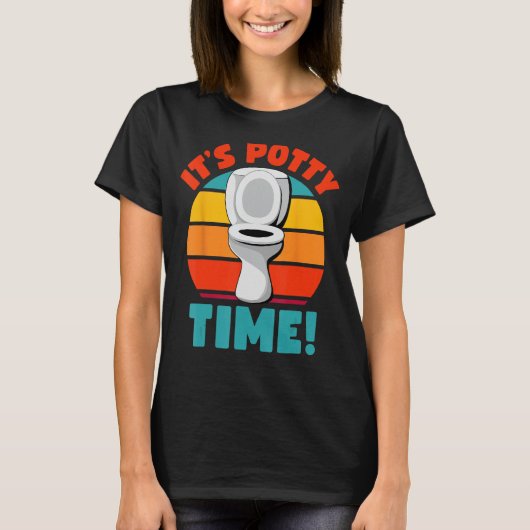 Grappige zindelijkheidstraining Het is Potty Time T-shirt (Voorkant)