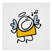 Grappige zingende engel perfect poster (Voorkant)