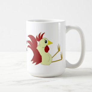 Grappige zittende haan koffiemok