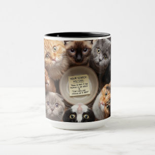 Grappige zoekgeschiedenis van katten Kerstkaart Mok