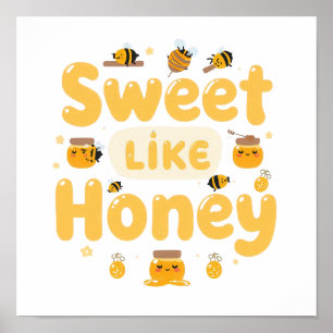 Grappige "Zoet Als Honing" Hommels Poster