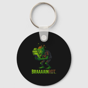 Grappige Zombie Brainrot Meme 6 7 Halloween Jongen Sleutelhanger