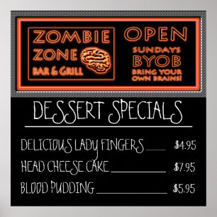 Grappige Zombie Dessert Lady Vingers Bloedpudding Poster