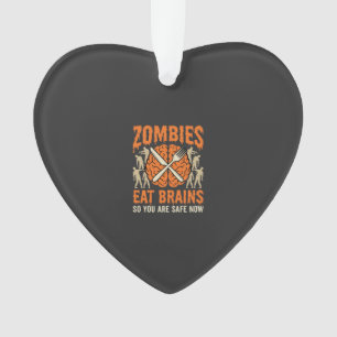 Grappige Zombie Eet Hersenen Halloween Vector Ontw Ornament