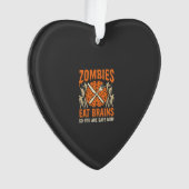 Grappige Zombie Eet Hersenen Halloween Vector Ontw Ornament (voorkant)
