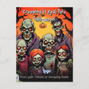 Grappige Zombie Familie Griezeldrawings Halloween Briefkaart