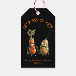 Grappige zombie groenten zwarte Halloween Cadeaulabel