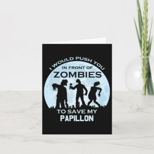 Grappige Zombie Halloween Pet Papillon Kaart