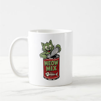 Grappige Zombie Kat Opent Blikje Koffiemok