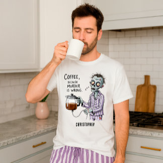 Grappige Zombie Koffie Sarcastische Morgen Humor T-shirt