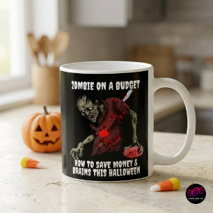 Grappige Zombie Op Een Budget Halloween Koffiemok