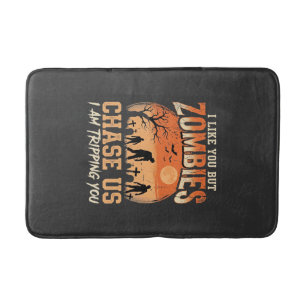 Grappige zombies Halloween achtervolgen ons ontwer Badmat
